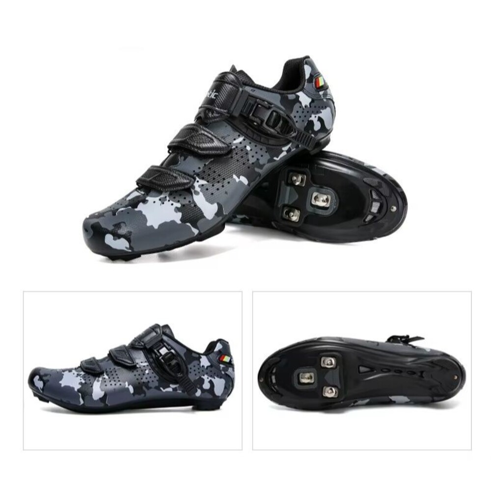 Santic Men Road Bike locking Cycling Shoes WMS17004G size 46 Gray Camo Ash
